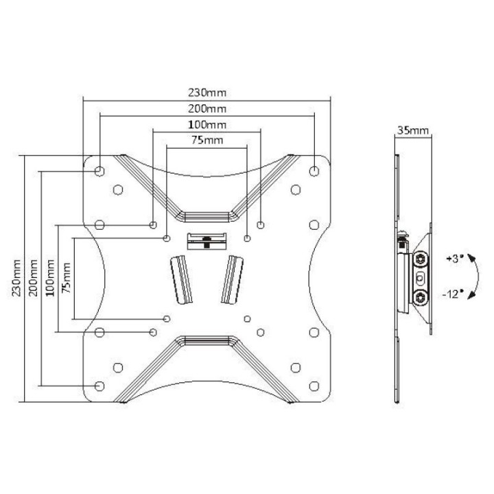 Equip Soporte Pared Inclinable TV 23"/42" VESA 200X200 Max 20Kg