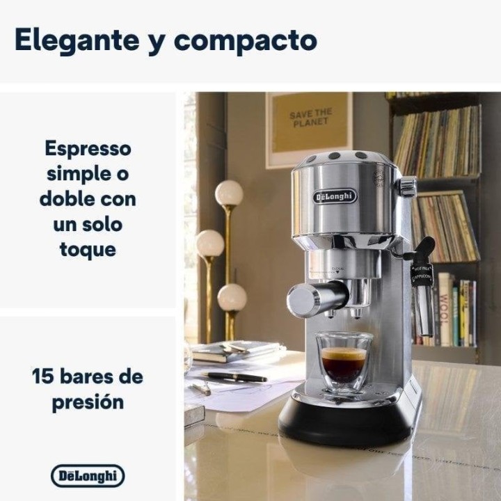 DeLonghi Dedica EC685.M Cafetera de Espresso Plata