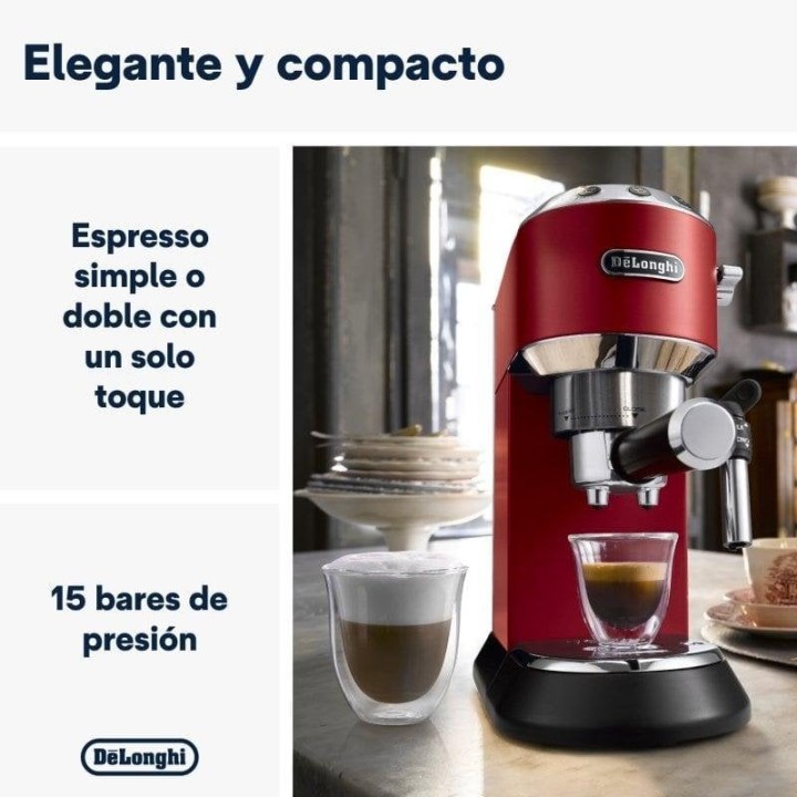 DeLonghi Dedica EC685.R Cafetera de Espresso Roja