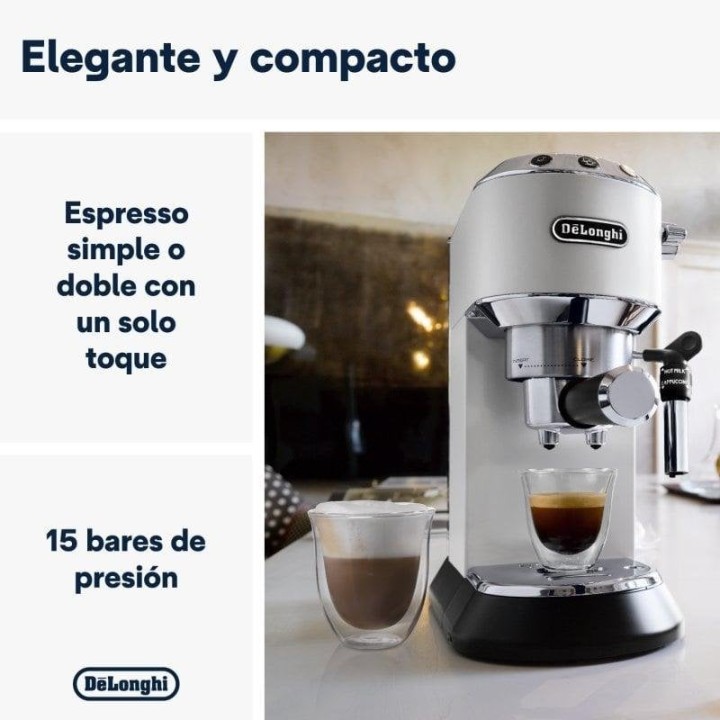 DeLonghi Dedica EC685.W Cafetera de Espresso Blanca