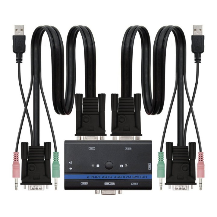 Nanocable Switch KVM VGA/USB/Jack 3.5mm