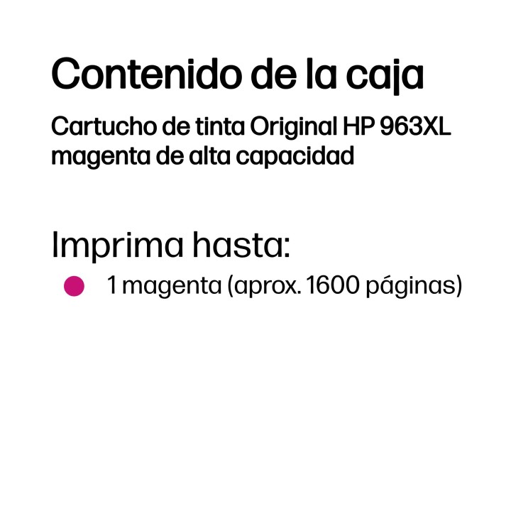 Tinta HP 963XL Magenta 23.25ml 1600 páginas (3JA28AE)