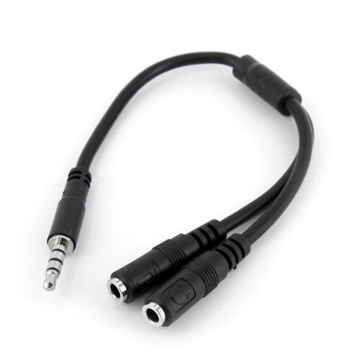 Startech Adaptador Divisor para Auriculares y Micrófono de 3,5mm de 4 Pines a 2x de 3,5mm de 3 Pines