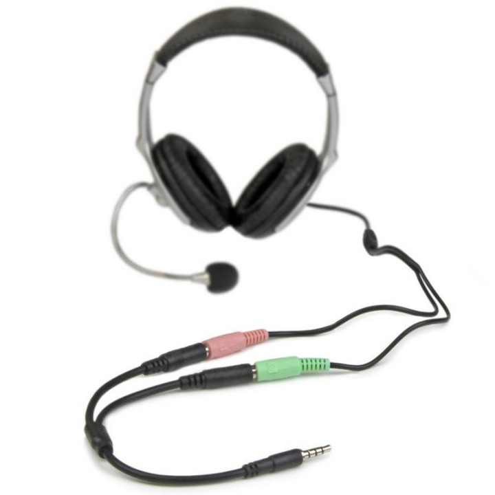 Startech Adaptador Divisor para Auriculares y Micrófono de 3,5mm de 4 Pines a 2x de 3,5mm de 3 Pines