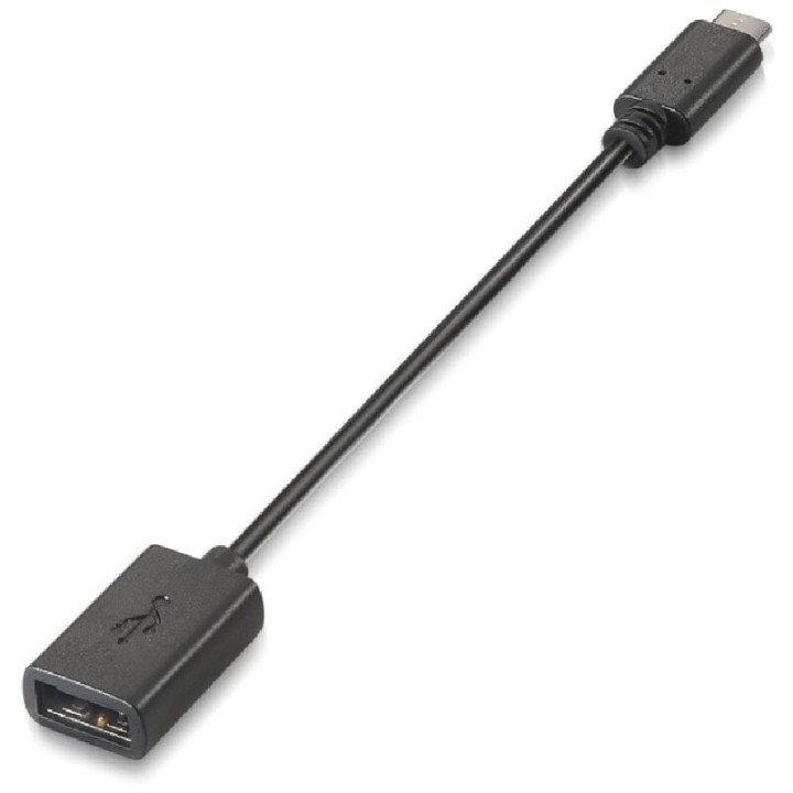 Nanocable Cable USB 2.0 Tipo C a USB Tipo A Macho/Hembra 15cm Negro