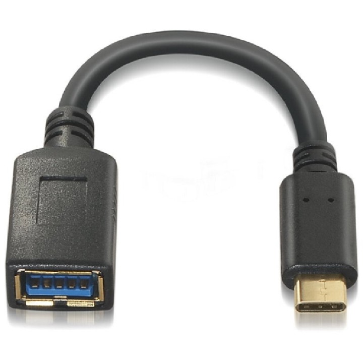 Nanocable Cable USB 3.1 Tipo C a USB Tipo A Macho/Hembra 15cm Negro