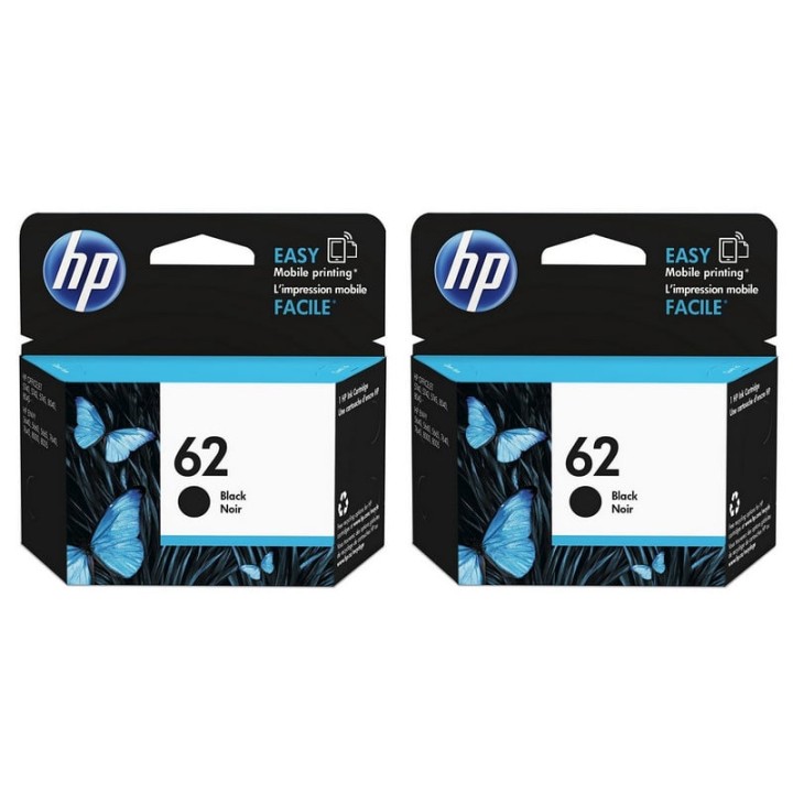 HP 62 Pack x2 Cartucho Tinta Original Negro
