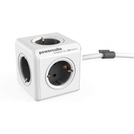 Regleta PowerCube Extended 5 Tomas 1,5 m Gris con Soporte Adhesivo