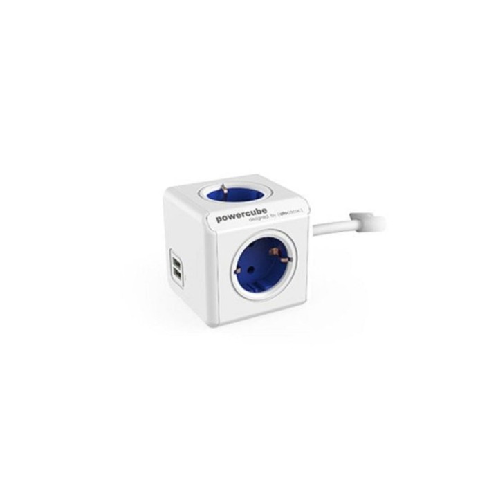 PowerCube Extended USB 4 Tomas + 2 USB 1.5m Azul