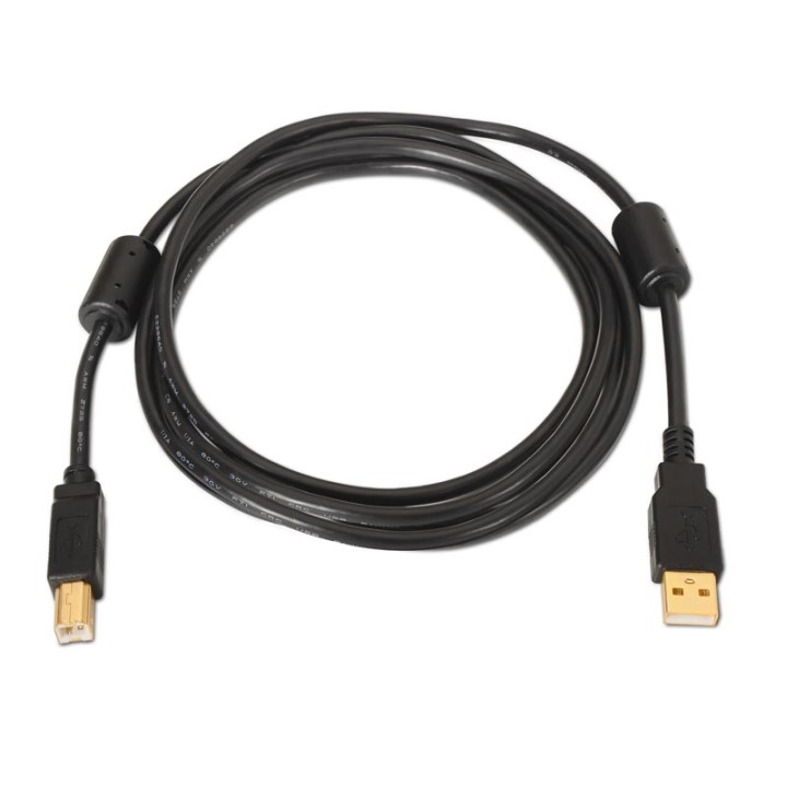 Nanocable Cable USB 2.0 Impresora Alta Calidad Tipo A/B Macho/Macho 5m Negro