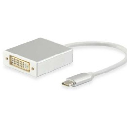 Equip Cable USB Tipo C Macho a DVI-I Hembra 15cm Plata