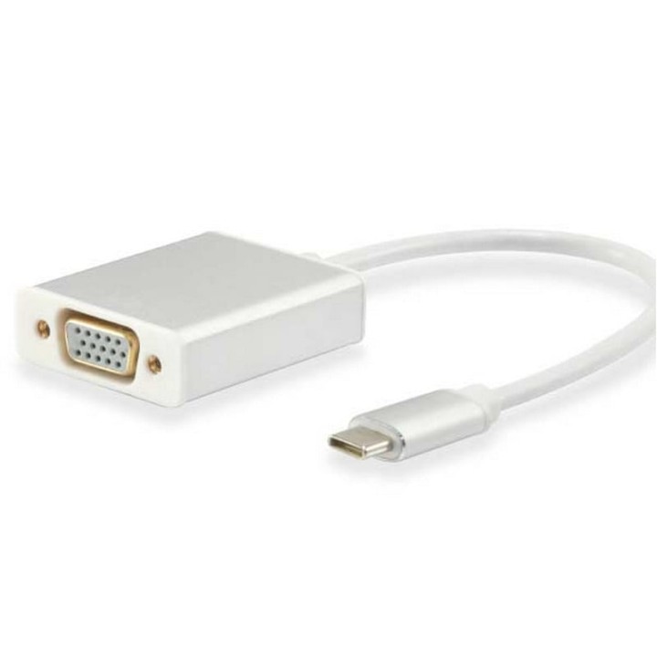 Equip Cable USB Tipo C Macho a VGA Hembra 15cm Plata