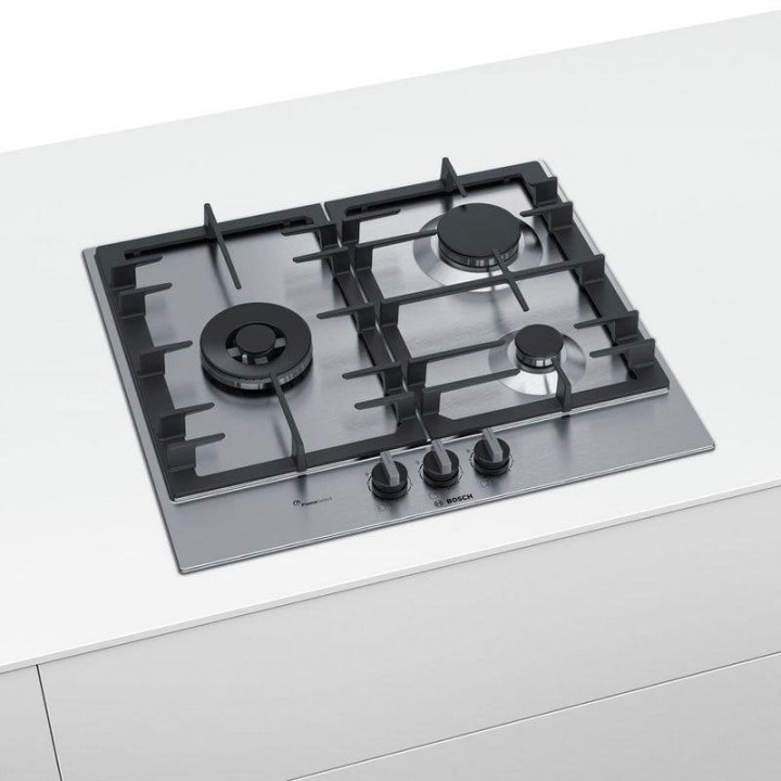 Bosch Serie 6 PCC6A5B90 Placa de Gas 3 Fuegos Acero Inoxidable