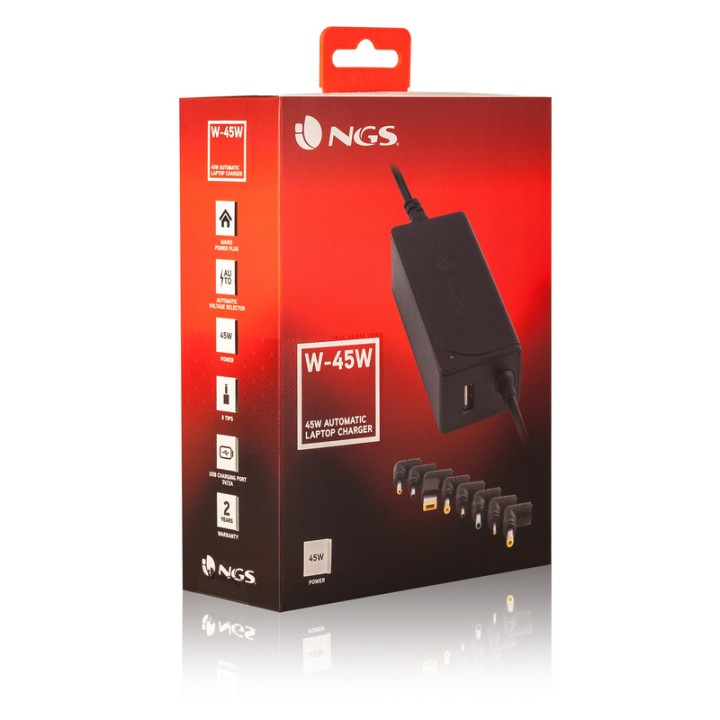 NGS W-45W Cargador Universal para Portátil 45W