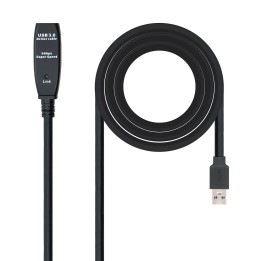Nanocable Prolongador Amplificado USB 3.0 A/M-A/H 5m Negro