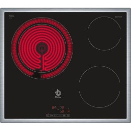 Balay 3EB715XR Placa Vitroceramica 3 Zonas Negro con Marco de Acero Inoxidable