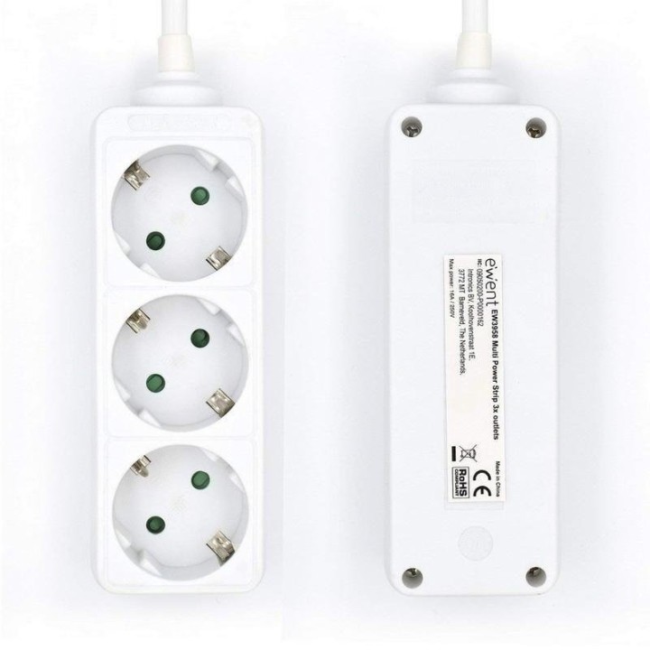 Ewent Regleta 3xSchuko Blanca