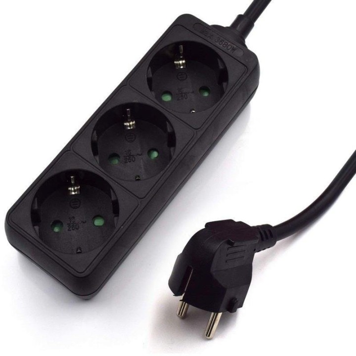 Ewent Regleta 3xSchuko Negra