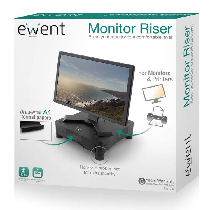 Ewent Soporte para Monitor hasta 27KG Negro