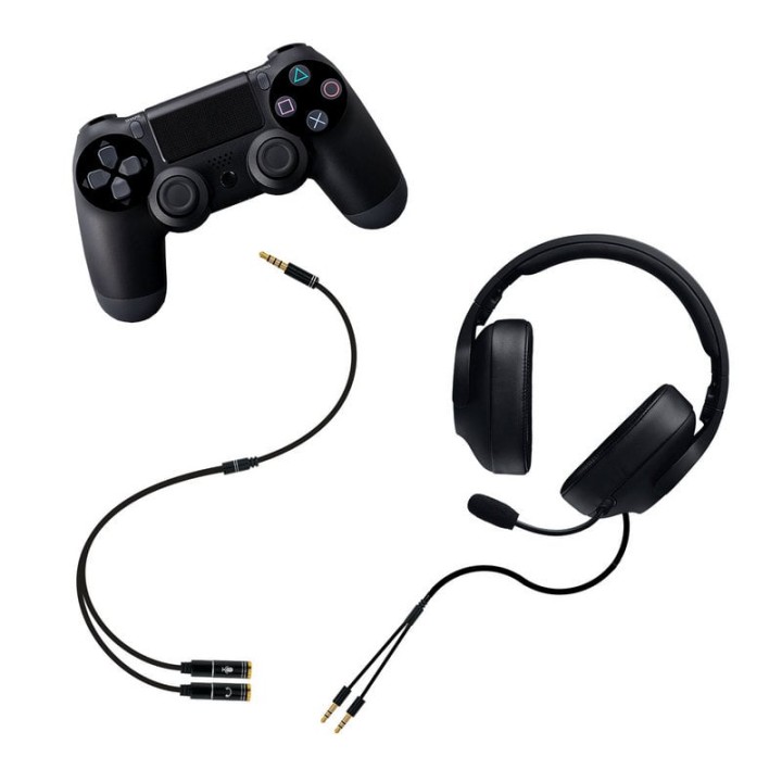 Nanocable Cable Adaptador Audio Jack 3.5 4pines a 2xJack 3.5 3pines Macho/Hembra 30cm Negro