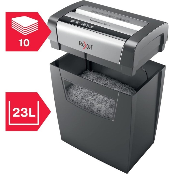 Rexel Momentum X410 Destructora de Papel Corte Confeti