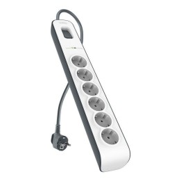 Belkin SurgeCube Regleta de Protección contra Sobretensiones 6 Tomas de Corriente Negro/Blanco