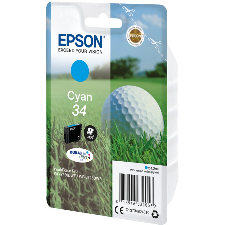 Tinta Epson 34 Cian 4.2ml 300 páginas (C13T34624010)