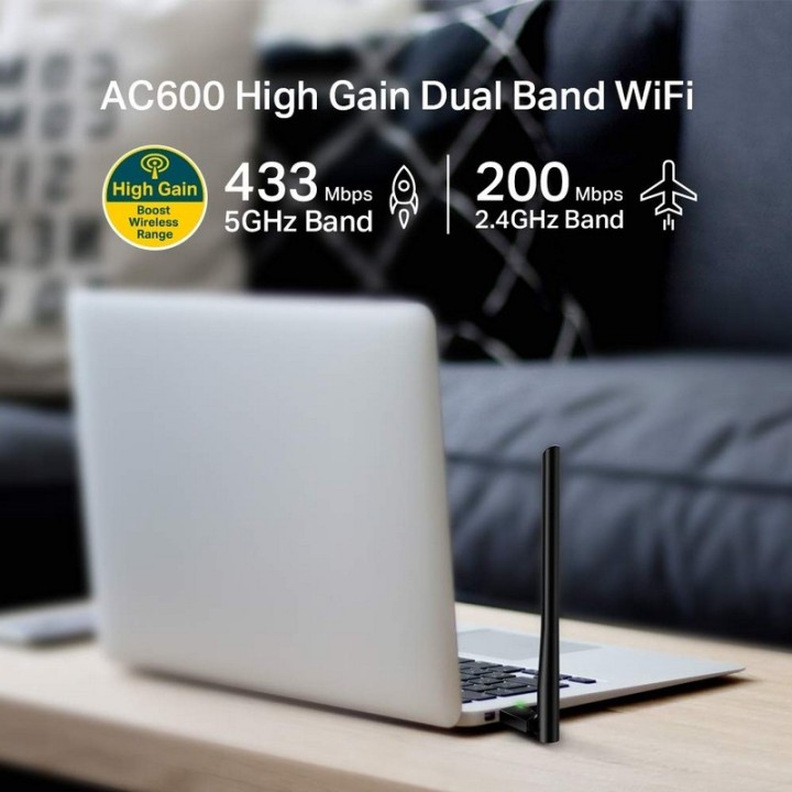 TP-Link Archer T2U Plus Adaptador WIFI USB Dual-Band AC600