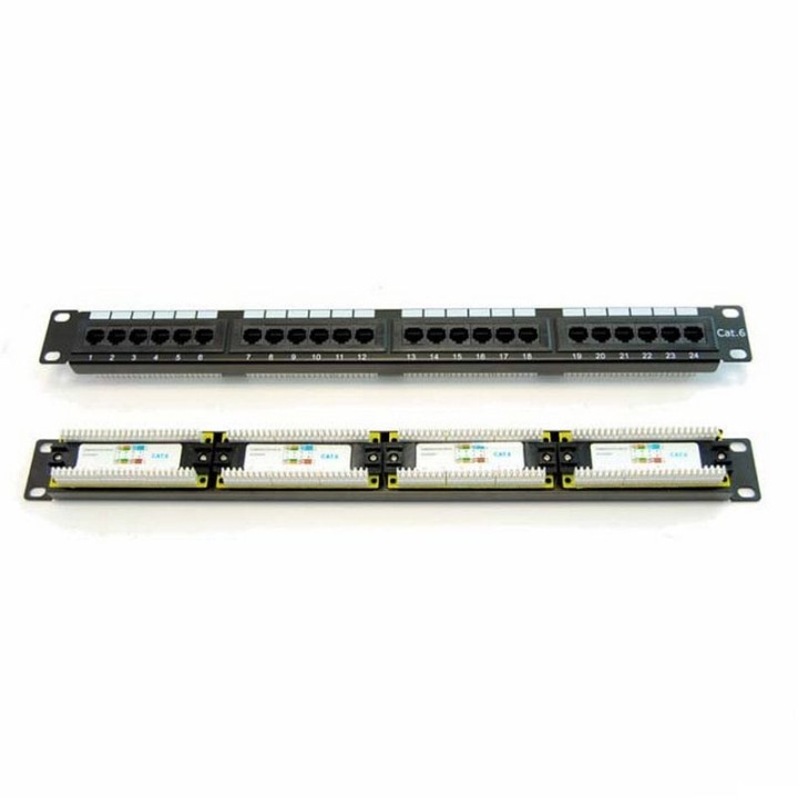 Powergreen Patch Panel 24 Puertos Cat. 6 UTP