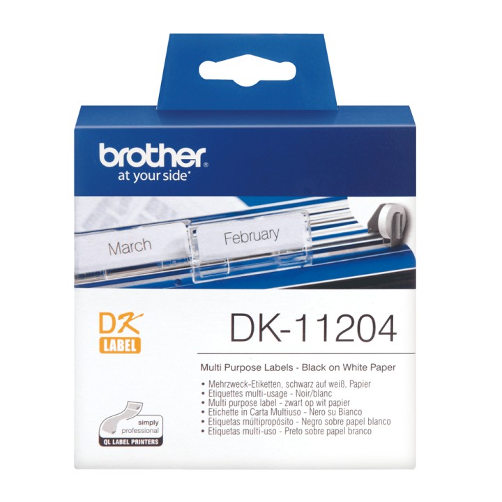 Etiquetas Multipropósito BROTHER 17x54mm 400U (DK11204)