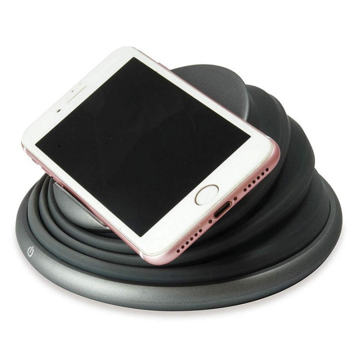 Conceptronic GORGON02G Cargador Inalámbrico 10W Gris con Base Plegable y LED