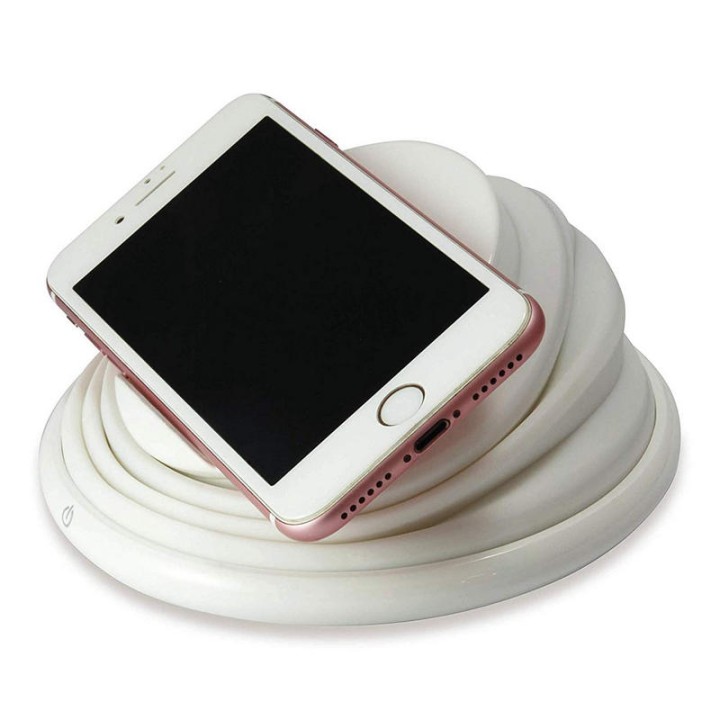 Conceptronic GORGON02W Cargador Inalámbrico 10W Blanco con Base Plegable y LED