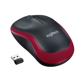 Logitech M185 Ratón Inalámbrico 1000DPI Rojo