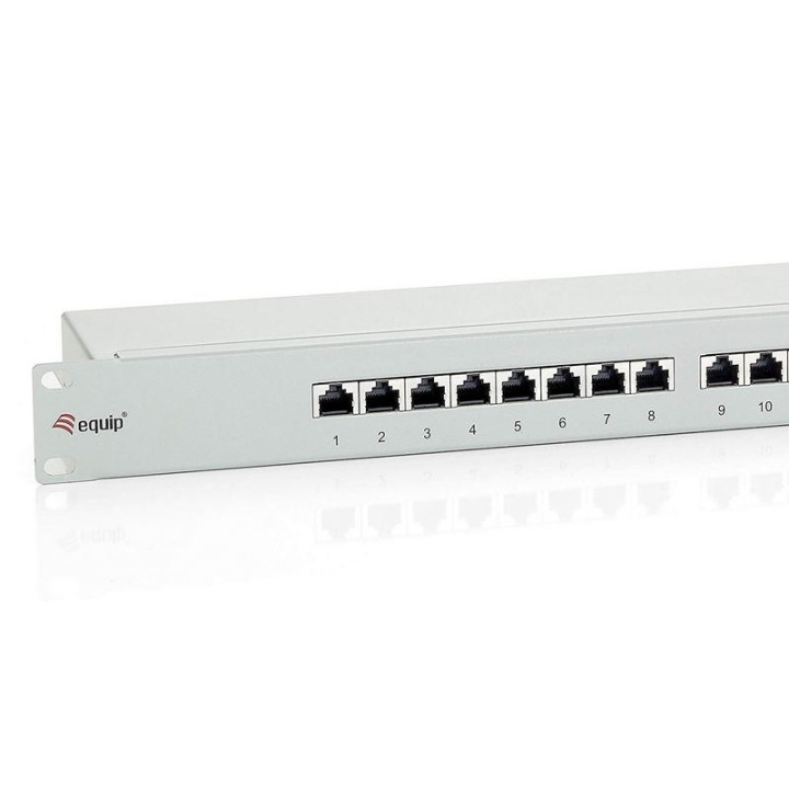 Equip Panel de Parcheo 1U Cat.6 24 Puertos 19" Gris
