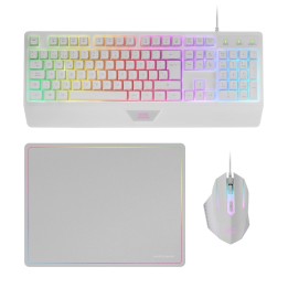 Pack Mars Gaming T+Ratón+Alfombrilla Blanco (MCP124WES)