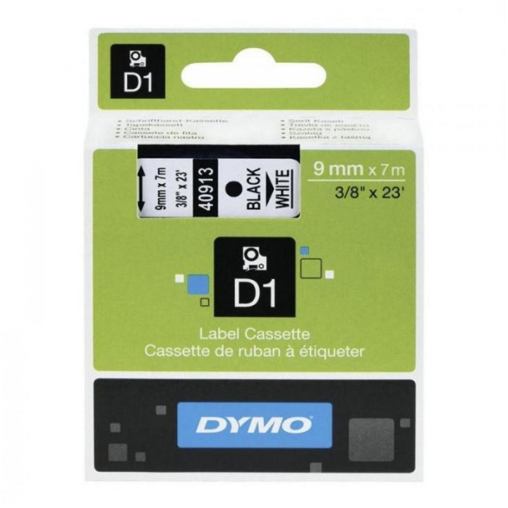 Dymo D1 Estándar Cinta Autoadhesiva 9mm Blanca