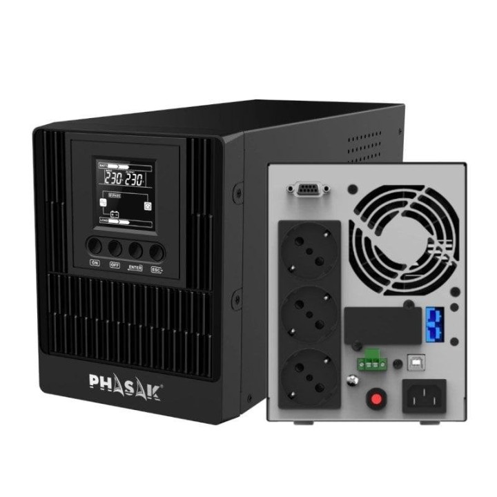 Phasak Smart Pro SAI de Doble conversión (en línea) 1 kVA 1000 W 3 salidas AC