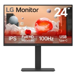 Monitor LG 24" IPS FHD 100Hz DP HDMI Negro (24BA650-B)