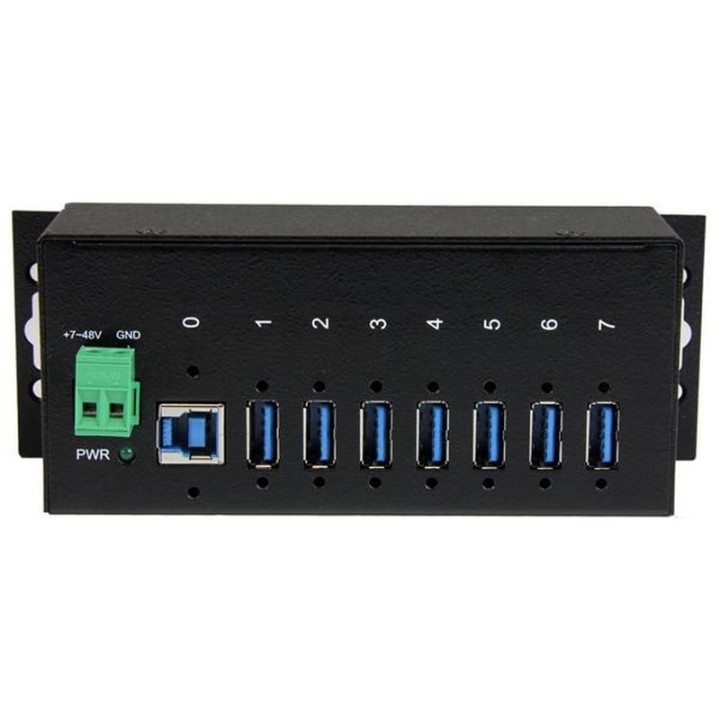 StarTech Hub Ladrón USB 3.0 de 7 Puertos Industrial