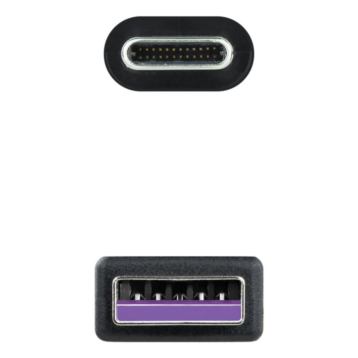 Nanocable USB-A/M a USB-C/M 1m Negro (10.01.2101)
