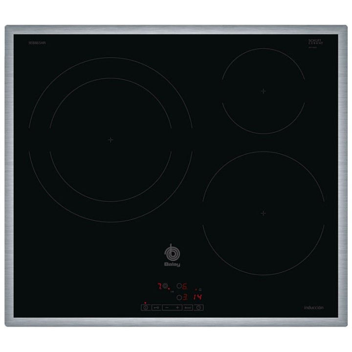 Balay 3EB865XR Placa de Inducción 3 Zonas de Cocción 60cm Acero Inoxidable
