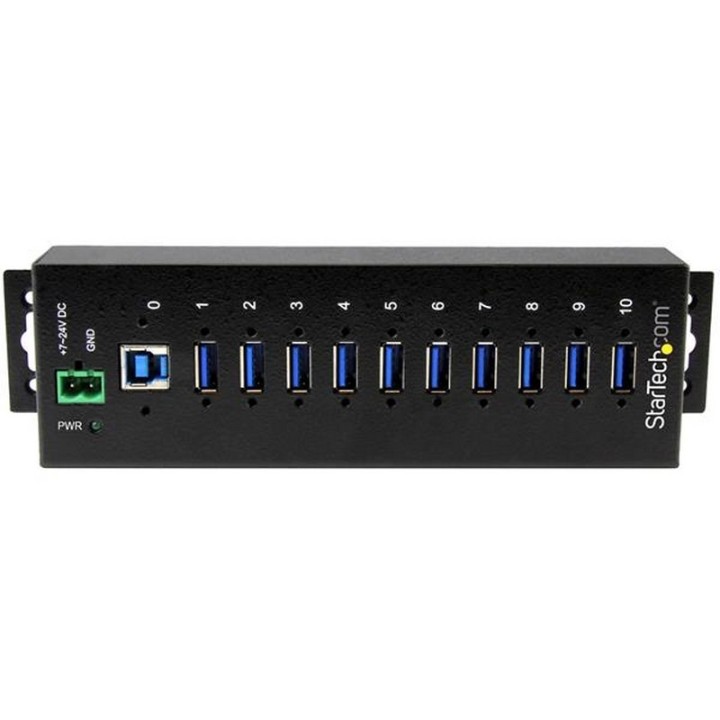 Startech Hub Industrial de 10 Puertos USB 3.0 con Protección Antiestática y Picos de 350W