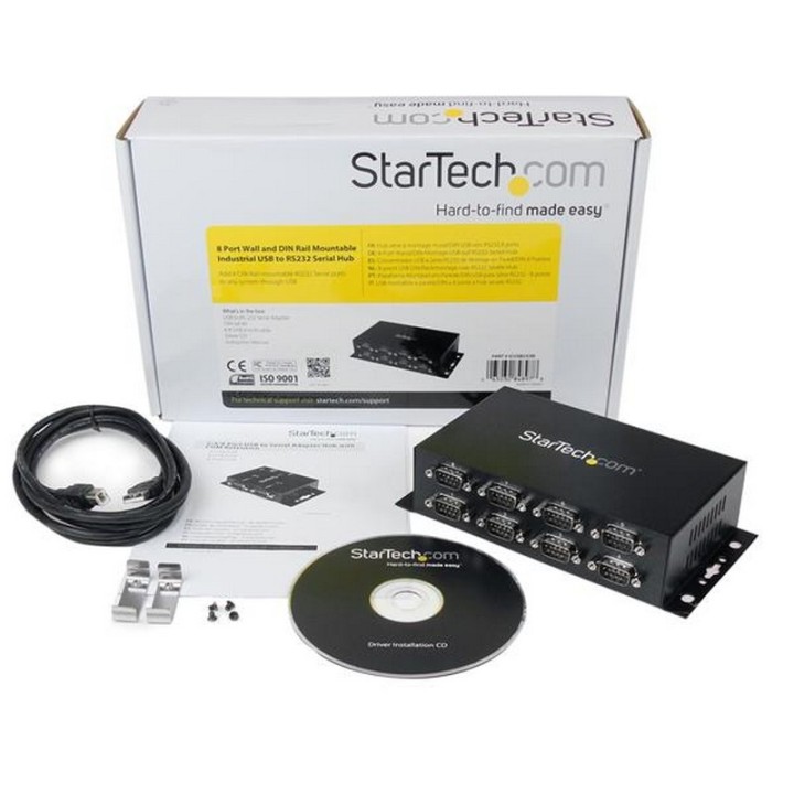 Startech Adaptador Hub USB a 8 Puertos Serie RS232 Industrial