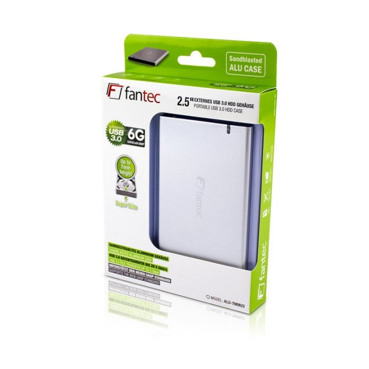 Fantec ALU-7MMU3 Carcasa HDD/SSD 2.5" SATA3 USB 3.0