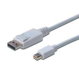 Digitus Cable de Conexión Mini DP-Displayport 2m con Bloqueo Blanco