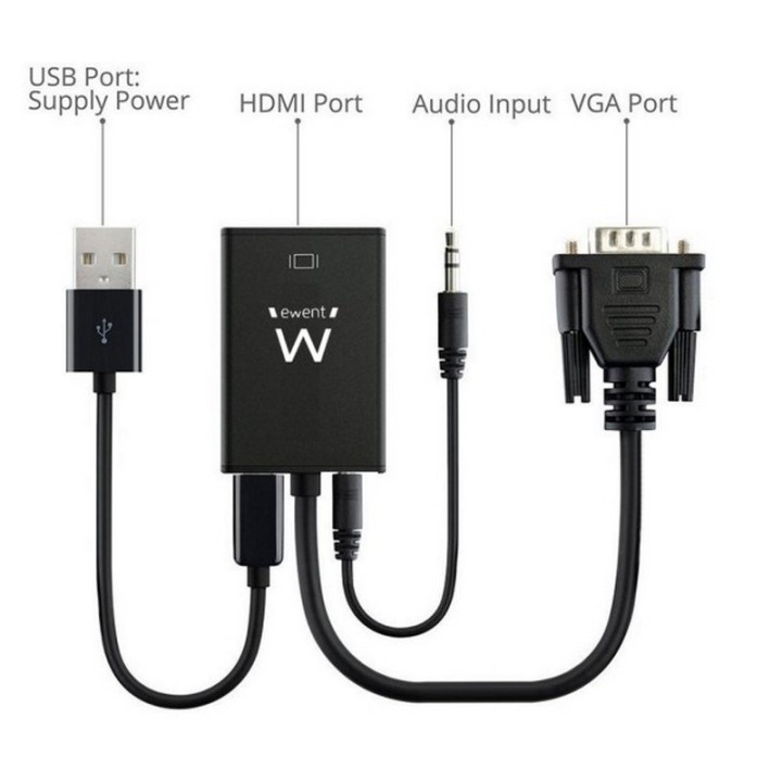 Ewent Convertidor VGA a HDMI con Audio