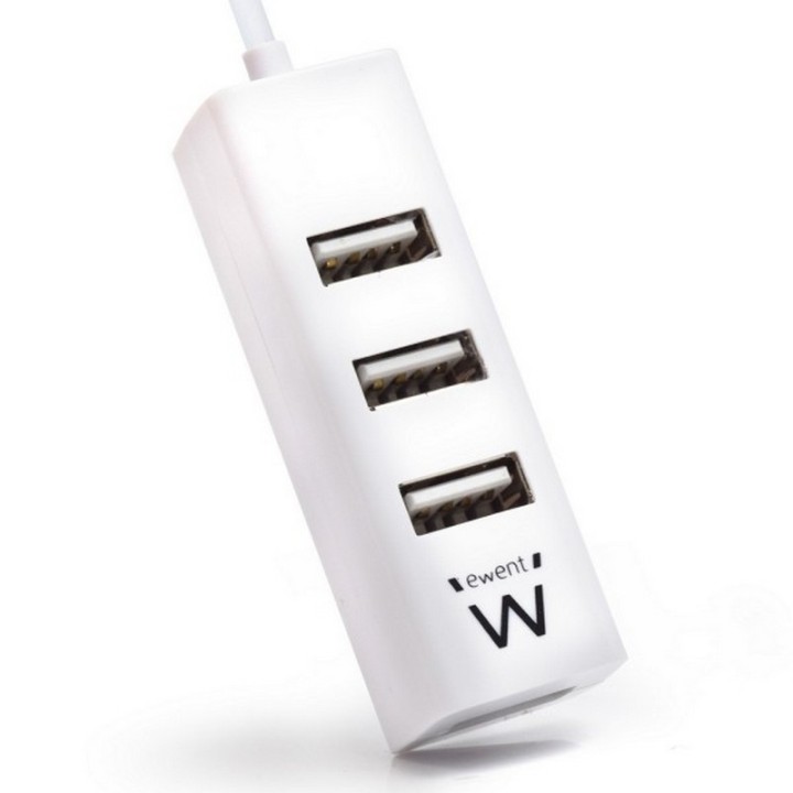Ewent Mini-Hub 4 Puertos USB 2.0 Blanco
