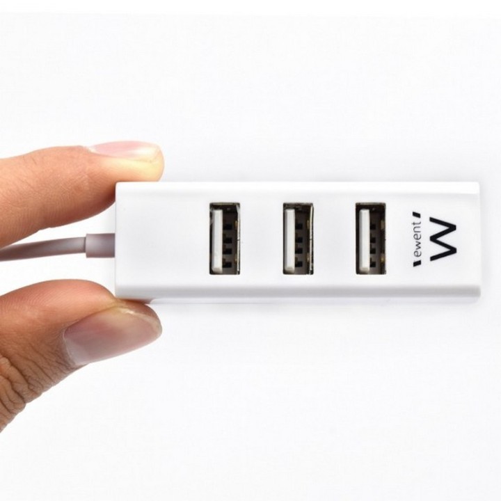Ewent Mini-Hub 4 Puertos USB 2.0 Blanco