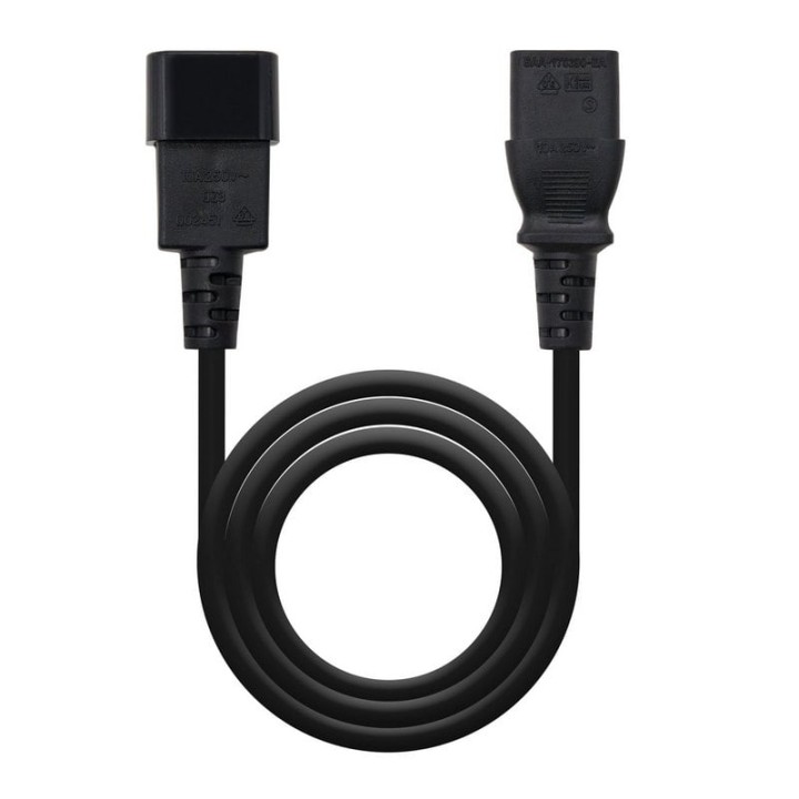 Nanocable Cable de Alimentación CPU C13 Hembra/C14 Macho 3m Negro