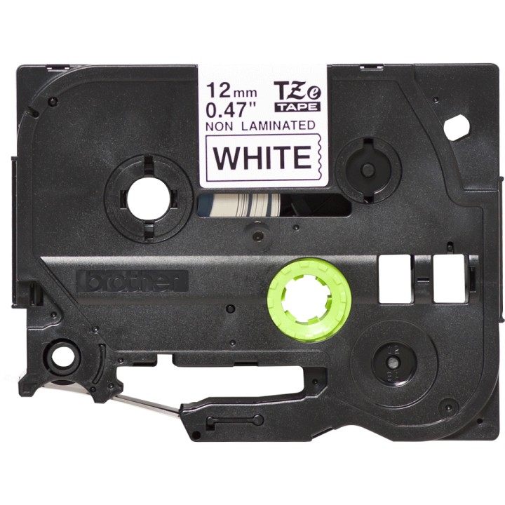Cinta BROTHER 12mm 8m Negro sobre Blanco (TZe-N231)